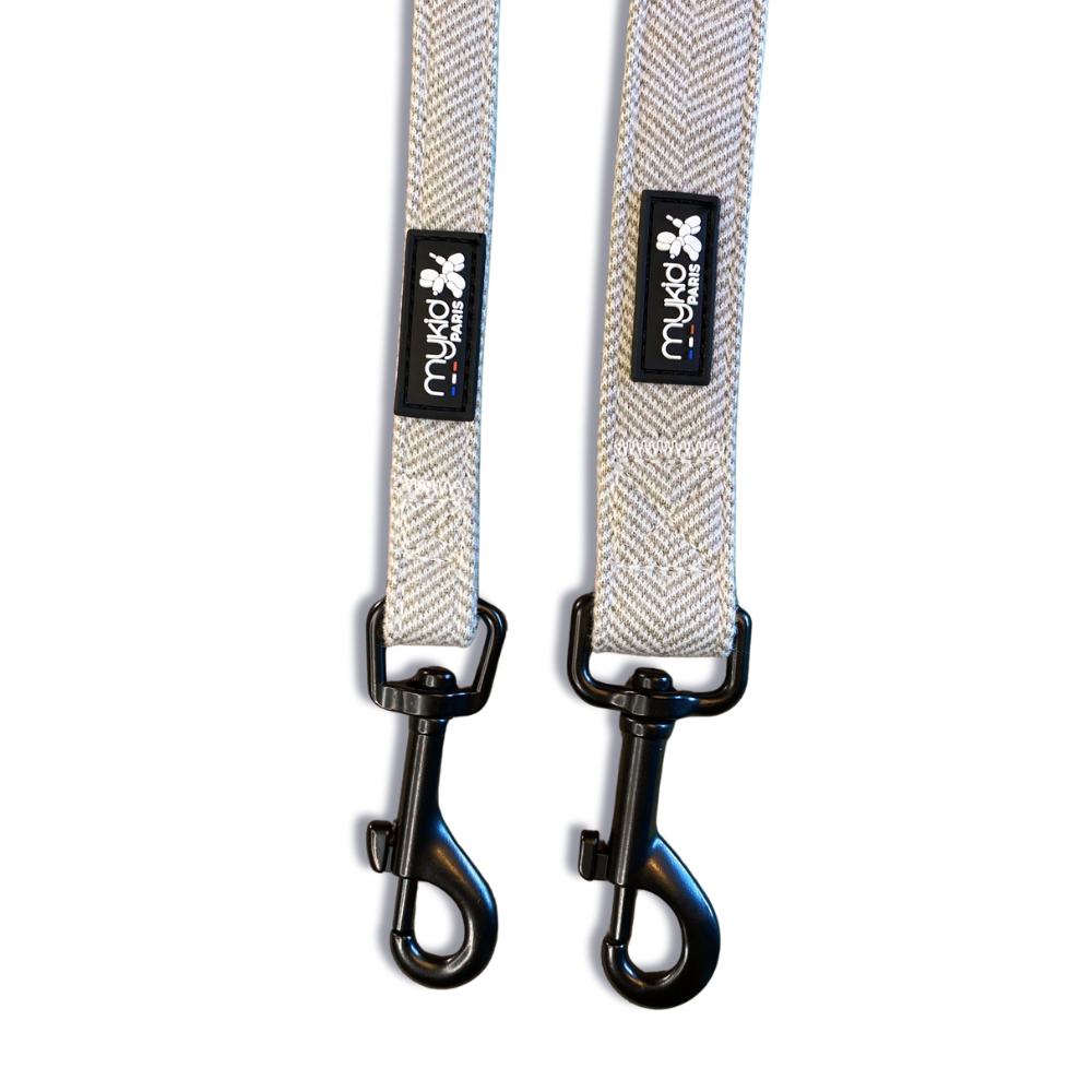 laisse en tweed sable cendré Collection Marcel pour chien – Mykid Paris