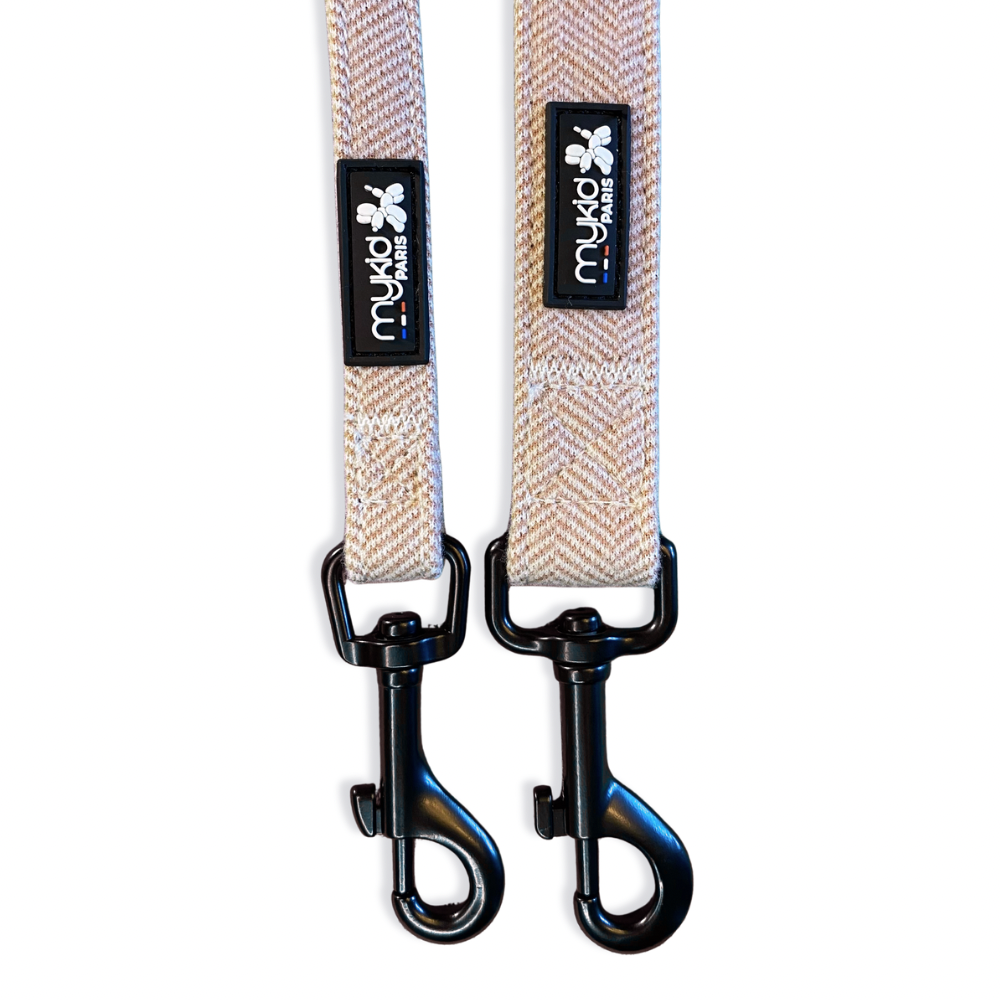 Laisse en tweed rose pour chien Mykid Paris – élégant et tendance