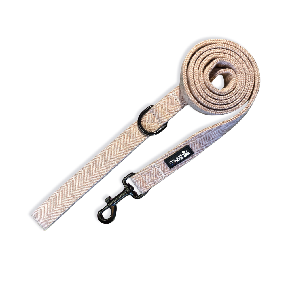 Laisse en tweed rose pour chien Mykid Paris – élégant et tendance