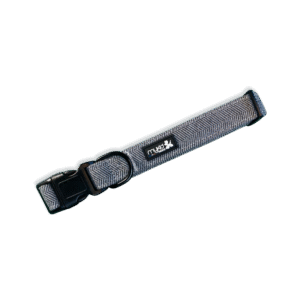 Collier en tweed gris anthracite Collection Gaspard pour chien – Mykid Paris