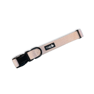 collier en tweed rose poudré Collection Colette pour chien – Mykid Paris