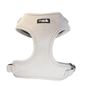 Harnais en tweed sable cendré Collection Marcel pour chien – Mykid Paris